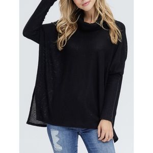 Black Cowl Neck Poncho